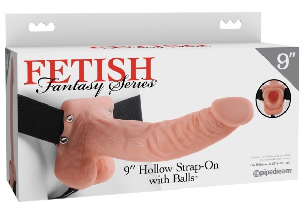 Umschnall-Dildo mit Hoden - Innen hohl - Gesamtlänge 24 cm - Hautfarben - vergleichen und günstig kaufen